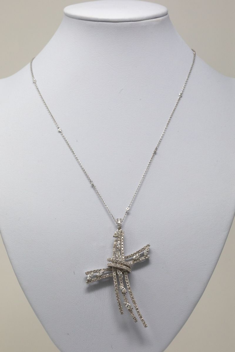 Collana in Oro Bianco e Diamanti