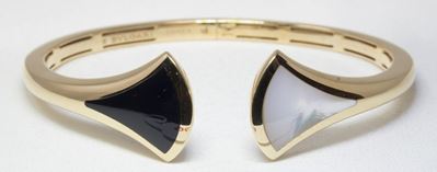 Bulgari Bracciale Rigido in Oro Rosa con Onice e Madreperla