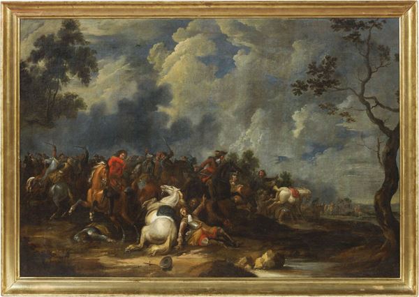 Jacques Courtois detto il Borgognone (seguace di) - Battaglia di cavalleria