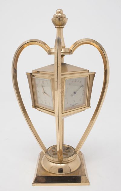 Angelus Orologio da Tavolo in Metallo Dorato