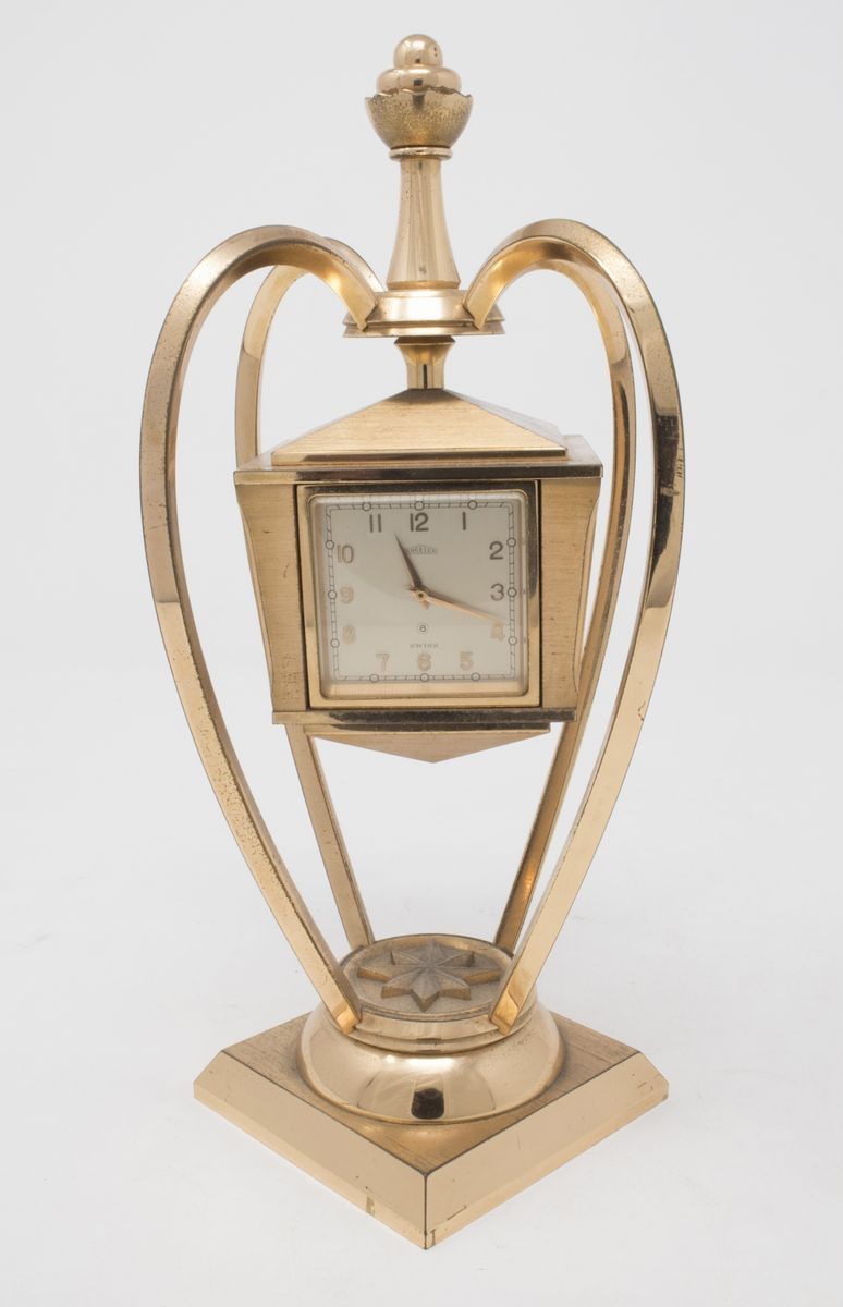 Angelus Orologio da Tavolo in Metallo Dorato