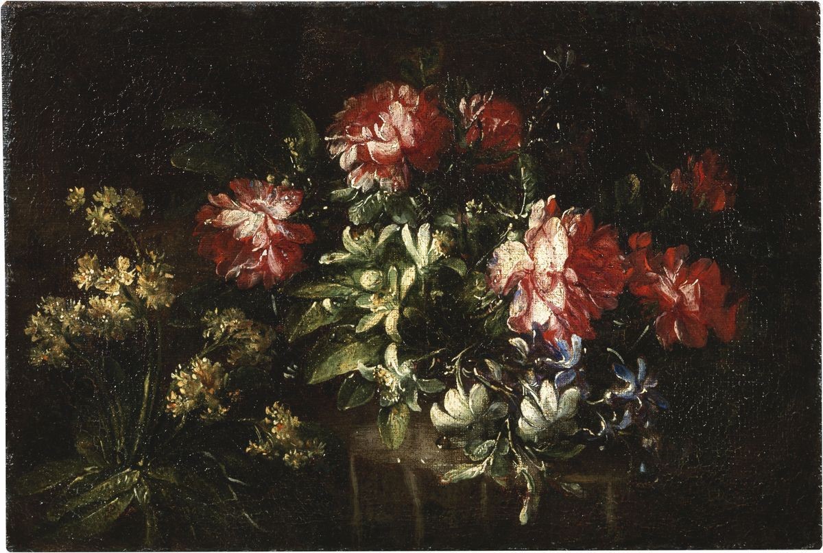 Scuola Italia Settentrionale del XVII Secolo - Due Opere a Soggetto «natura Morta con Fiori»