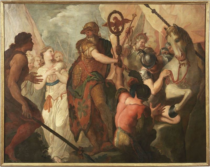 Scuola Veneta Fine XVII Secolo - Scena di Storia Romana