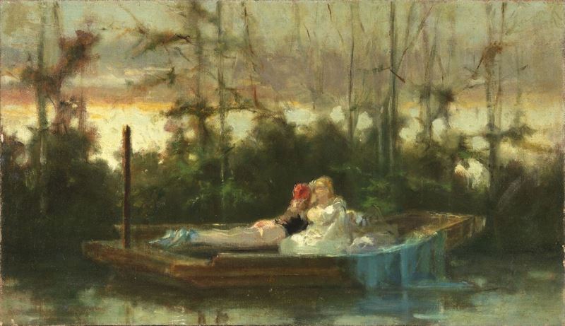 Ignoto del XIX Secolo - Scena Romantica