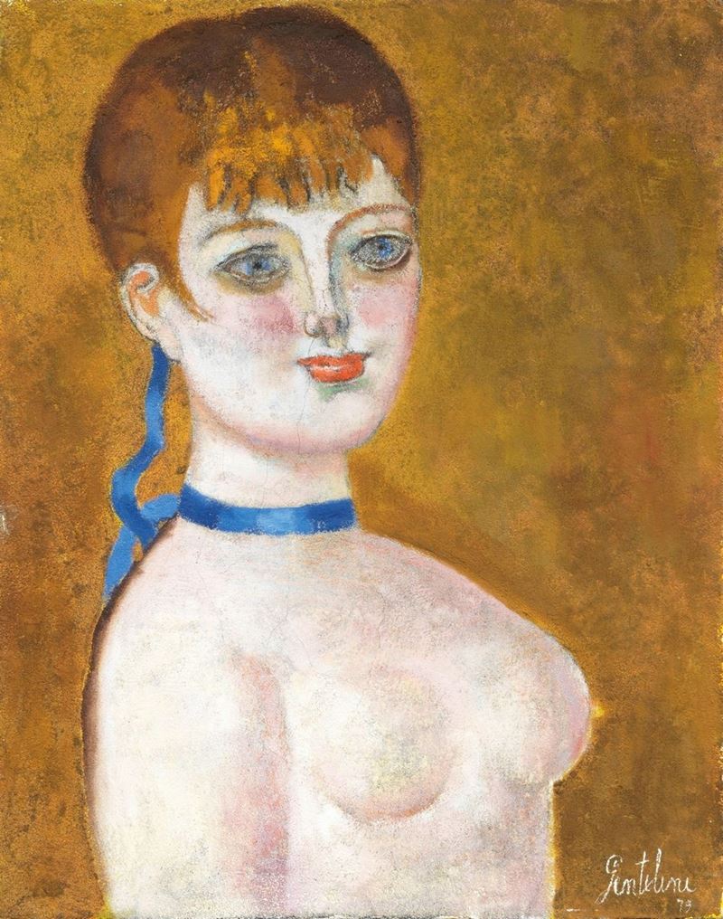 Franco Gentilini - Ragazza con Nastrino Blu