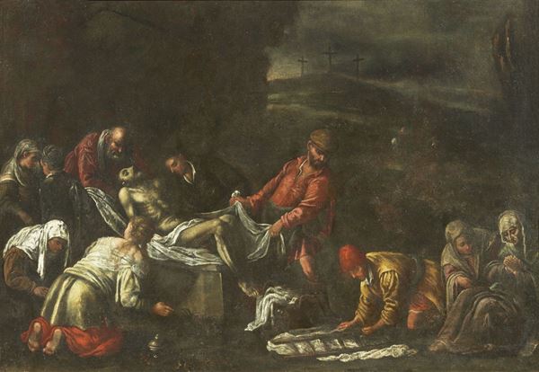 Gerolamo Dal Ponte detto Gerolamo Bassano (ambito di) - Deposizione di Cristo nel sepolcro