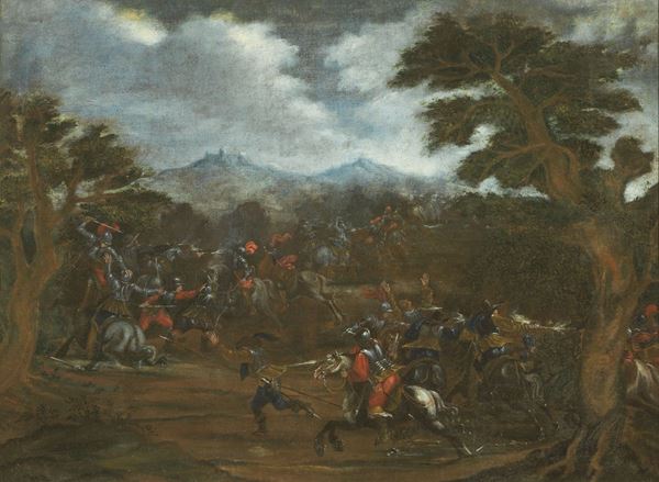 Pandolfo Reschi (ambito di) - Scena di battaglia di cavalleria