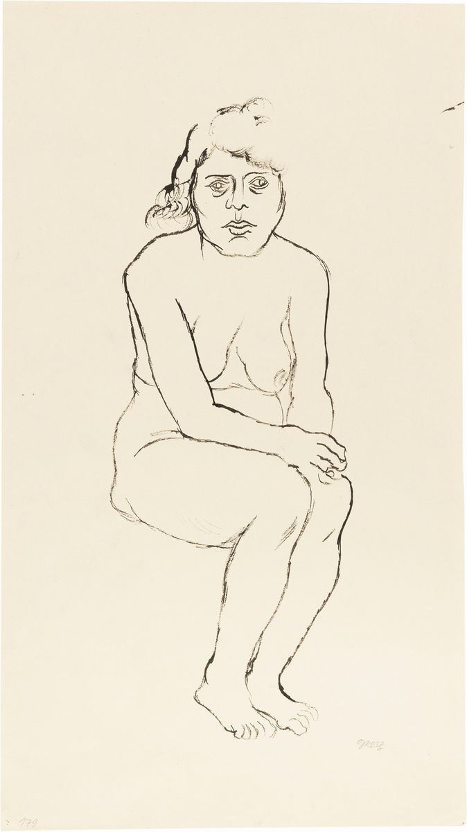 George Grosz - Nudo Seduto
