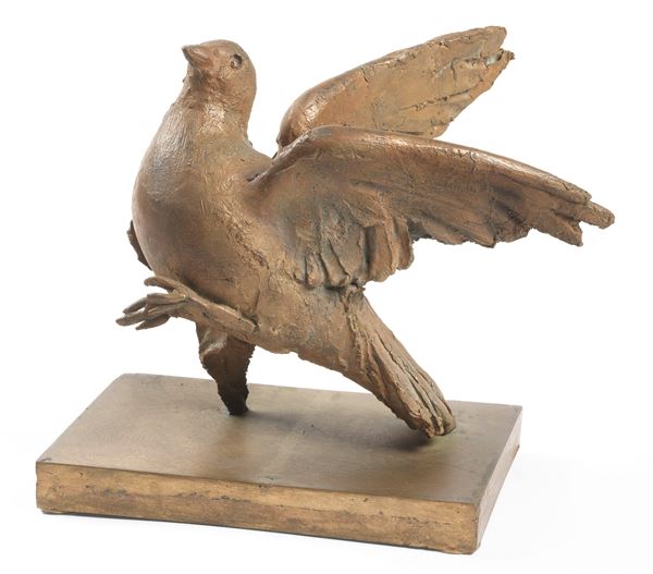 Giacomo Manz&#249; : Colomba in volo  (1984)  - Scultura in bronzo, es. unico - Auction Modern Art - II - Casa d'aste Farsettiarte
