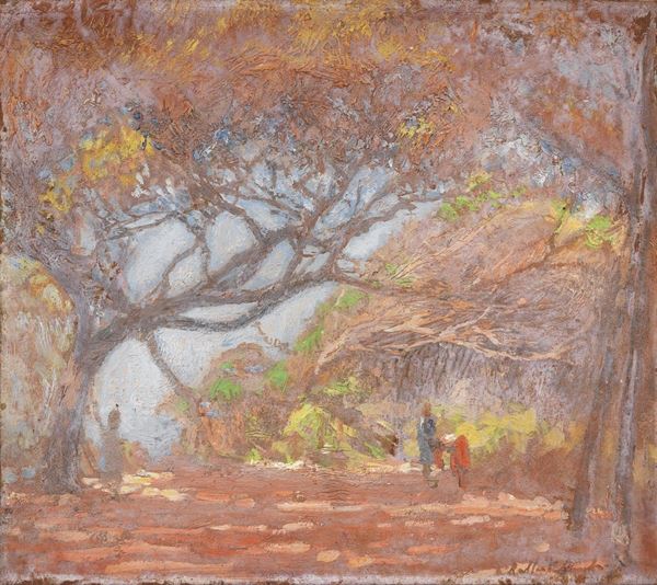 Raffaello Gambogi - Paesaggio con figure