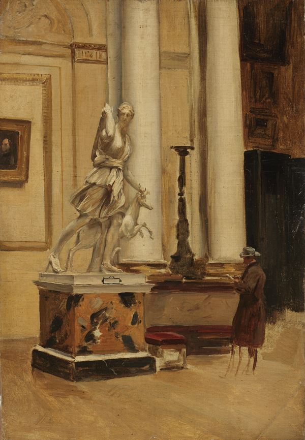 Ignoto del XIX secolo - Visita al Louvre (Diana e il cervo)