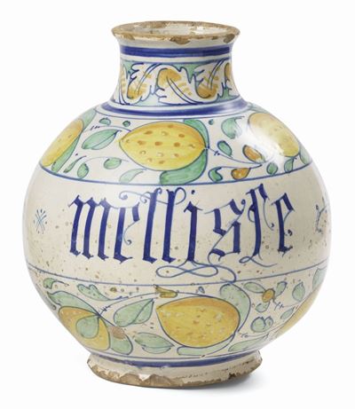 Boccia Globulare in Maiolica Policroma