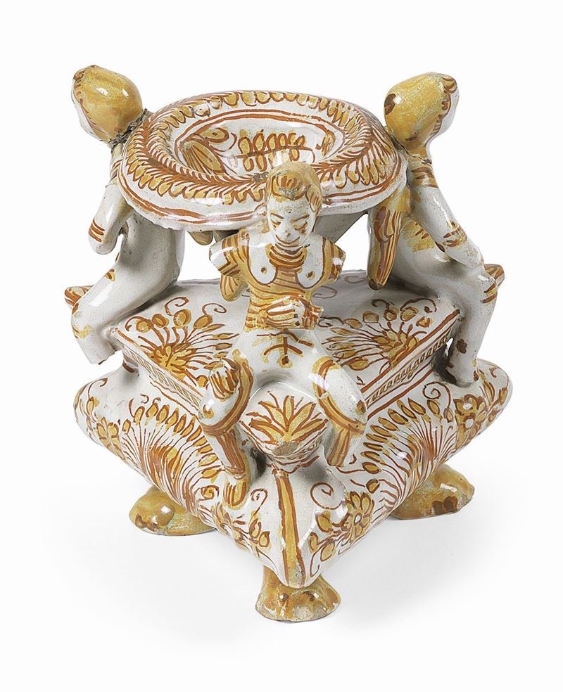 Saliera in Maiolica Policroma