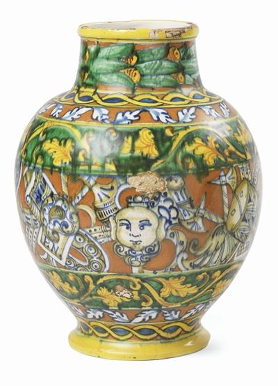 Boccia in Maiolica Policroma