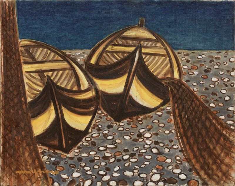 Giuseppe Migneco - Barche e Reti