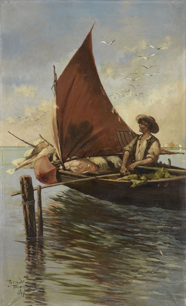 Riccardo Pellegrini (attr. a) - In barca