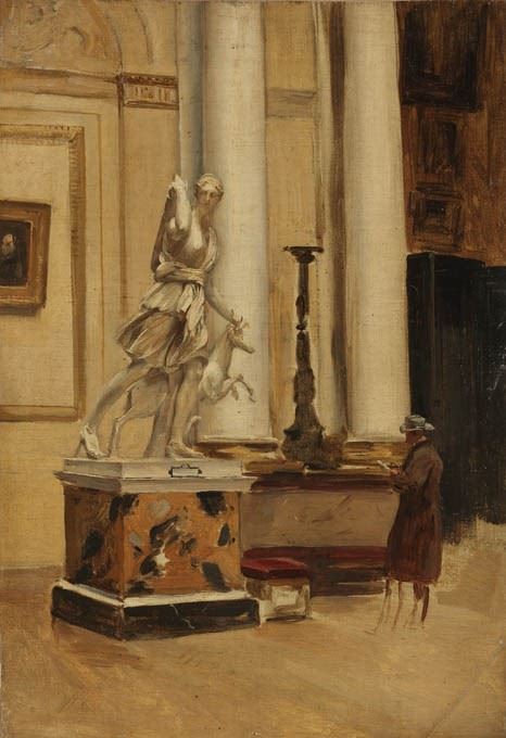 Ignoto del XIX secolo - Visita al Louvre (Diana e il cervo)