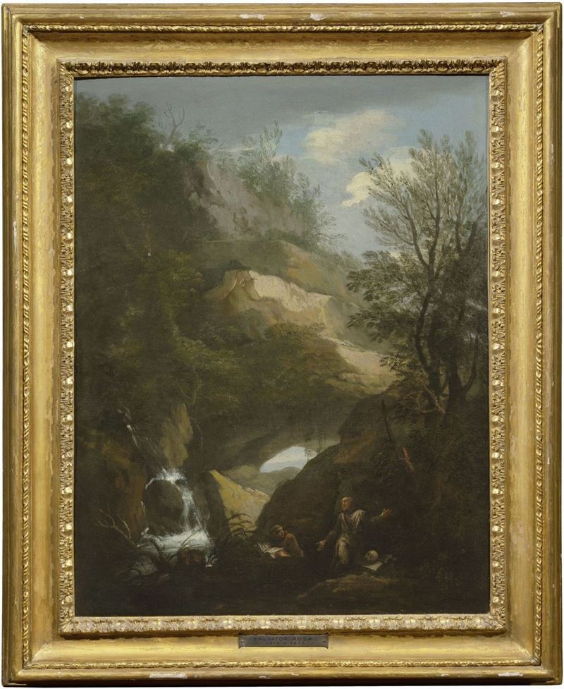 Marco Ricci (cerchia Di) - Paesaggio con San Francesco