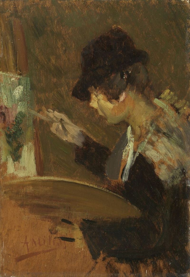Alessandro Milesi (attr. A) - Pittrice