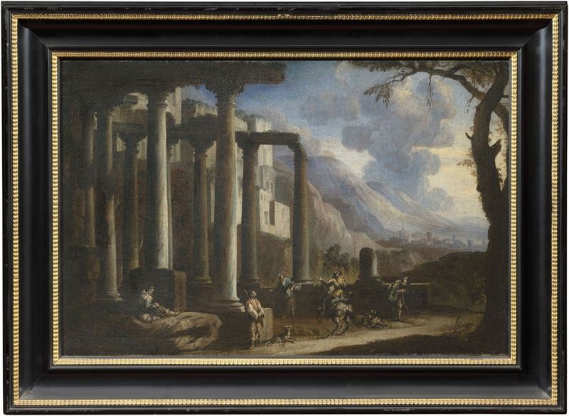 Scuola Romana del XVII Secolo - Capriccio Architettonico