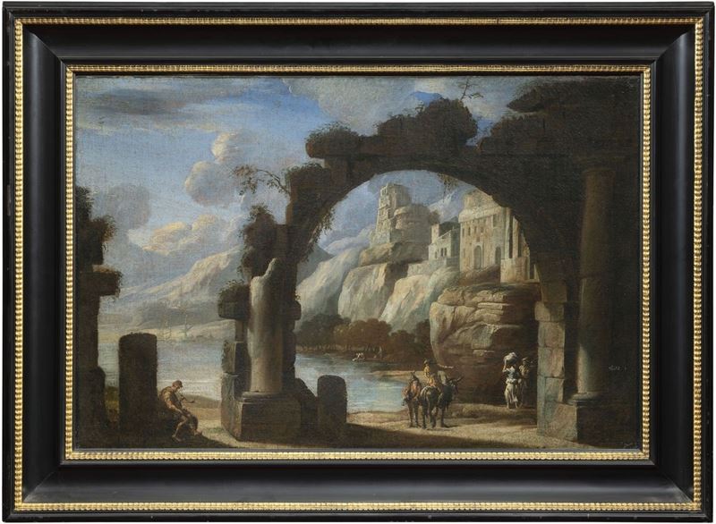 Scuola Romana del XVII Secolo - Capriccio Architettonico