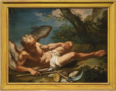 «figura Allegorica del Tempo» e «figura Allegorica di un Fiume»
