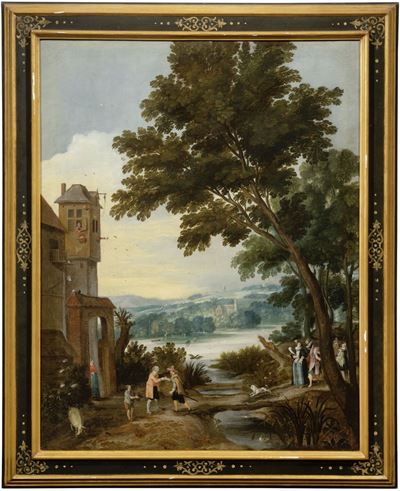Paesaggio Lacustre con Castello