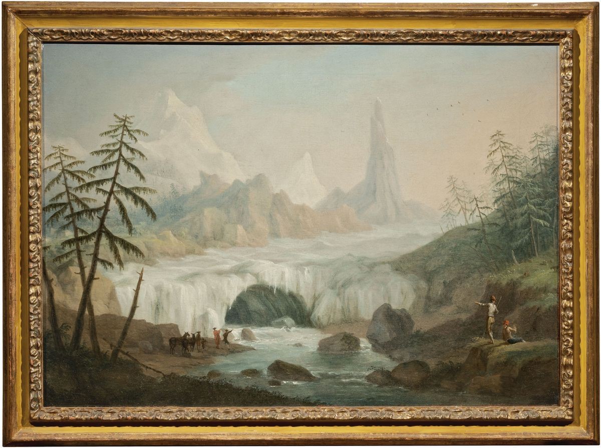 Maestro Veneto del XVIII Secolo - Due Opere a Soggetto «paesaggio Montuoso con Cascata»