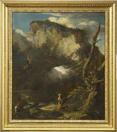 Paesaggio Fluviale con Contadini