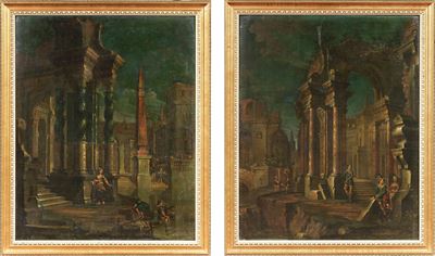 «capriccio Architettonico con Obelisco e Figure» e «capriccio Architettonico con Arco e Figure»