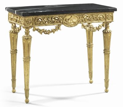 Consolle in Legno Intagliato e Dorato
