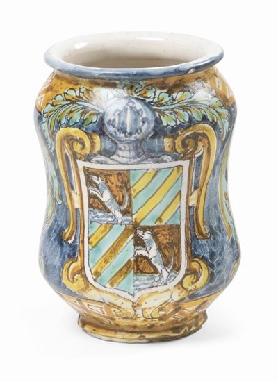 Piccolo Albarello in Maiolica Policroma