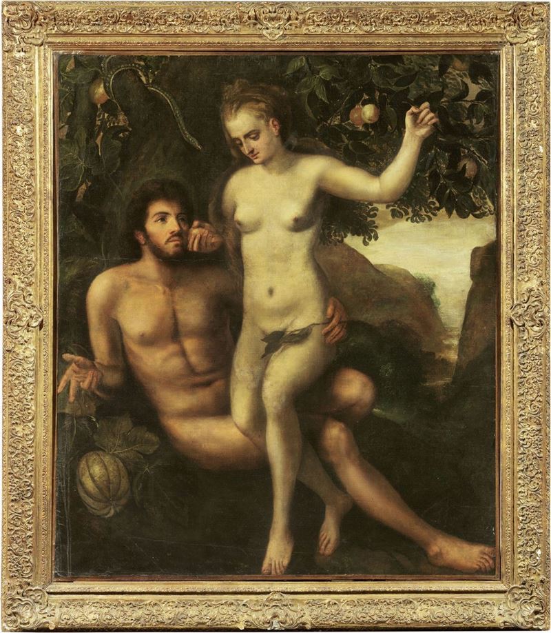 Scuola Veneta del XVII Secolo - Adamo ed Eva