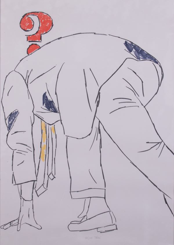Emilio Tadini : Senza titolo  - Litografia a colori, es. 58/125 - Auction Modern and Contemporary Art - I - Casa d'aste Farsettiarte