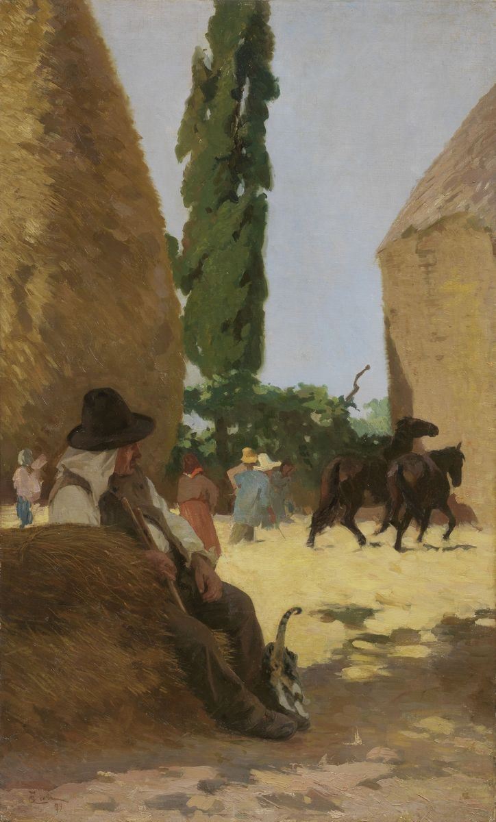 Francesco Gioli - La Battitura del Grano - il Nonno Bista