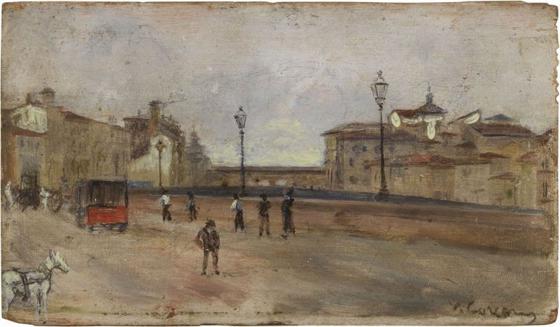 Vittorio Corcos - Lungarno a Firenze