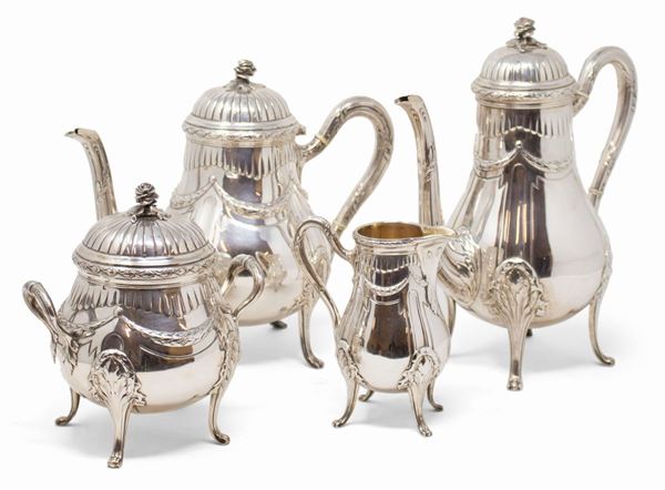 Servizio da tè e caffè in argento  - Auction The Art of the Table - Casa d'aste Farsettiarte