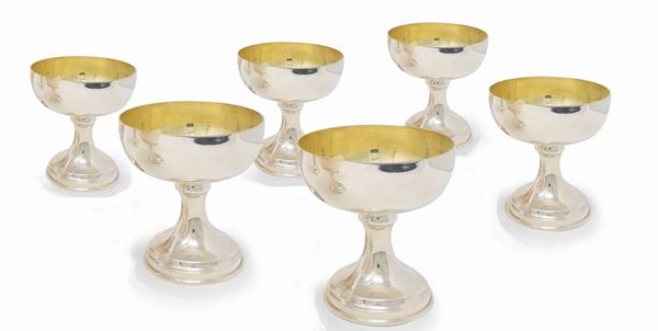 Sei coppe da gelato in argento  - Auction The Art of the Table - Casa d'aste Farsettiarte