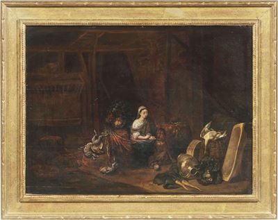 Interno con Fantesca, Cane, Selvaggina e Oggetti