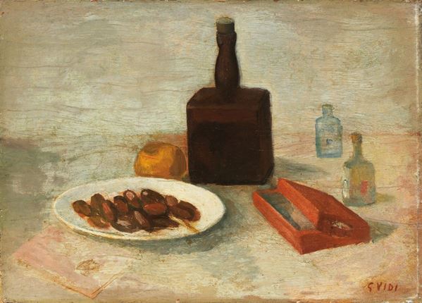 Virgilio Guidi : Natura morta  (1929)  - Olio su tavola - Asta Arte Moderna - II - Casa d'aste Farsettiarte