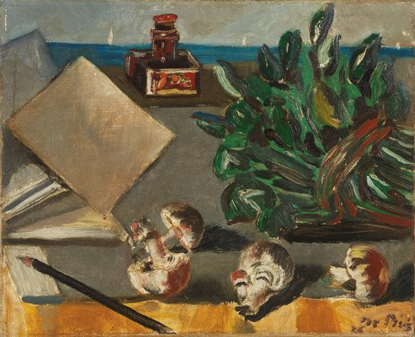 Filippo de Pisis : Natura morta  (1926)  - Olio su tela - Asta Arte Moderna - II - Casa d'aste Farsettiarte