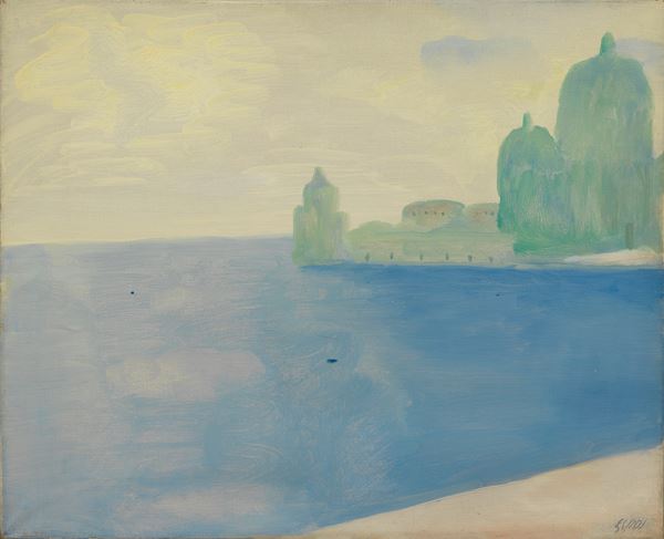 Virgilio Guidi : Punta della Dogana  (1955)  - Olio su tela - Asta Arte Moderna - II - Casa d'aste Farsettiarte