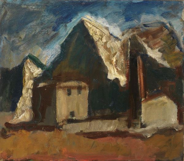 Mario Sironi : Paesaggio  (fine anni Venti)  - Olio su tela - Auction Modern Art - II - Casa d'aste Farsettiarte
