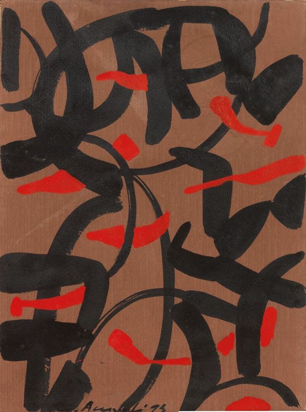 Carla Accardi : Senza titolo  (1994)  - Olio su carta applicata su tela - Asta Arte Moderna e Contemporanea - I - Casa d'aste Farsettiarte