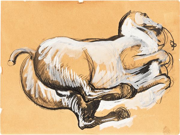 Marino Marini : Cavallo  - China e biacca su carta - Auction Modern Art - II - Casa d'aste Farsettiarte