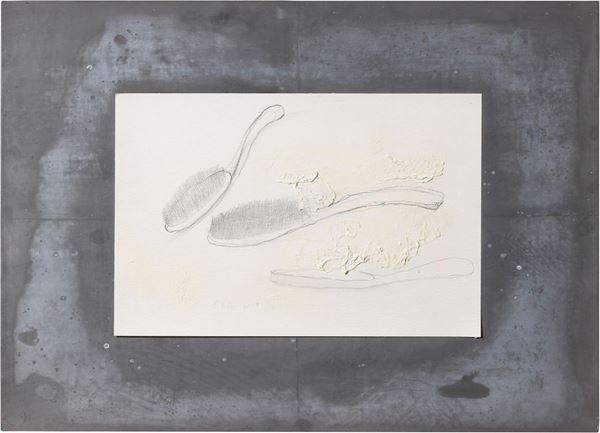 Pier Paolo Calzolari : Senza titolo  (2002)  - Collage e tecnica mista su tavola - Asta Arte Moderna e Contemporanea - I - Casa d'aste Farsettiarte