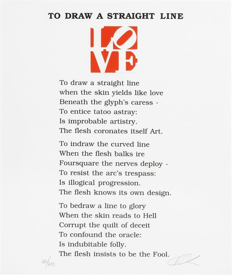 Robert Indiana - To Draw a Straight Line