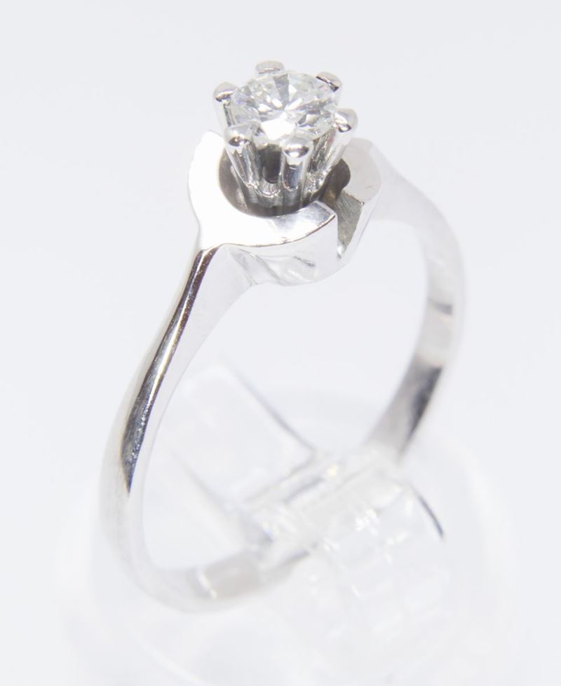 Anello in Oro Bianco con Brillante