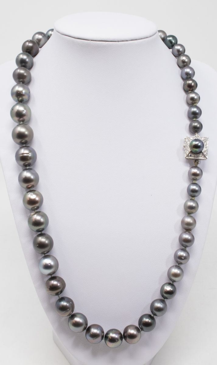 Collana di Perle Grigio Scuro Tahiti