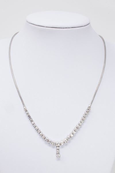 Collana Girocollo in Oro Bianco e Brillanti